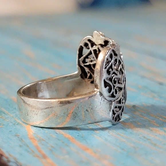 925 Sterling Butterfly Ring filagree - Picture 6 of 11